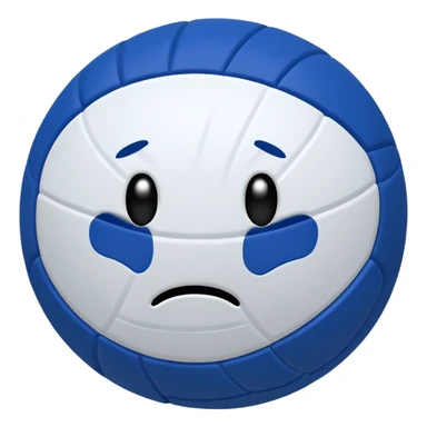 volleyball with frowny face bc game LOSS oh no sticker
