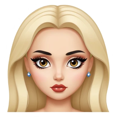 russian features, beauty, pretty eyes, black eyeliner, pretty bratz baddie sticker