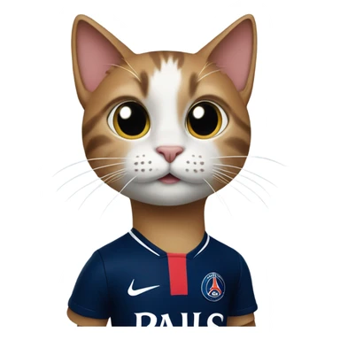 Cat with psg jersey sticker
