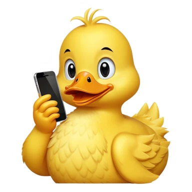 A cartoon duck talking on a smartphone sticker