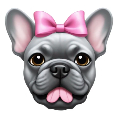 Gray Frenchie with pink bow sticker