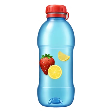 Strawberry and lemon in a water bottle sticker
