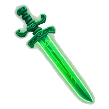 green neon sword woth green chain sticker