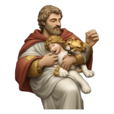 Leone di San Marco con le ali e il vangelo in mano sticker