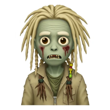 memoji zombie with dreads  sticker