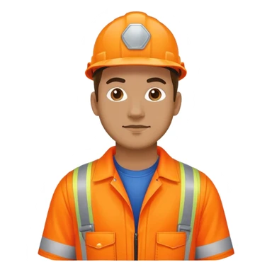 man standing backwards, wearing orange hi visibility overalls,  sticker