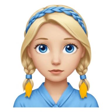 blonde girl with tied hair and blue eyes sticker