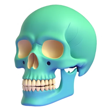 3D skull with Milwaukee Bucks colors (green, cream, blue) sticker