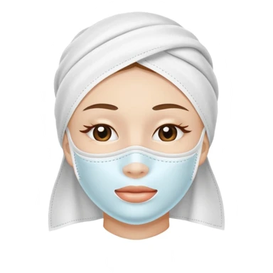 a white skincare beauty mask pack for face, made with cloth, without face sticker