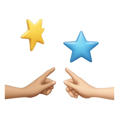 one hand passes a star to the other sticker