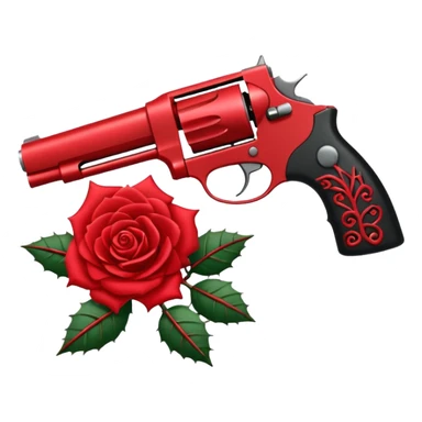 A minimalist side-profile pistol silhouette wrapped in elegant thorned roses. The roses should weave naturally around the frame and grip, with subtle thorns curling along the barrel. sticker