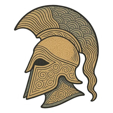 ukiyo-e inspired Athenian helmet sticker