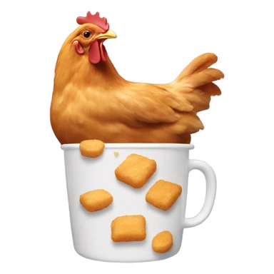 Chicken nuggets happily playing in a cup of ranch sticker