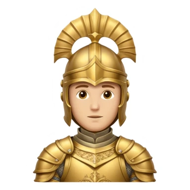 a knight in gold armor sticker