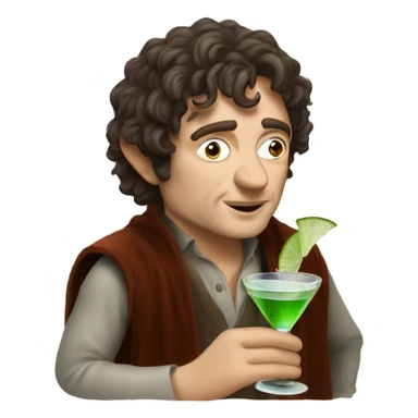 Frodo drinking martini sticker