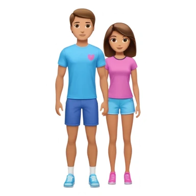 barbie merliah summers as a guy with brown har and brown eyes and tanned skin and full body sticker