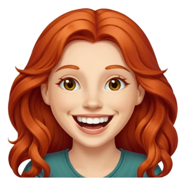 laughing long red haired woman sticker