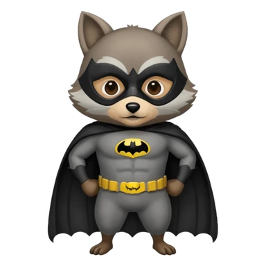 
raccoon in a Batman mask sticker