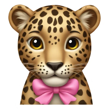 Leopard with a pink bow  sticker