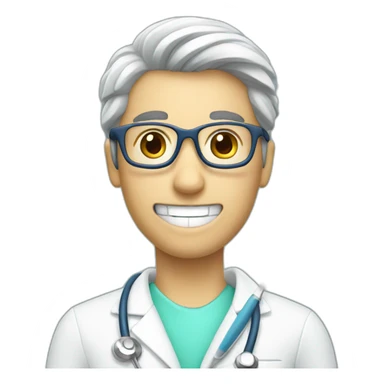 dentist with toothbrush  sticker