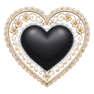 black heart with lace sticker