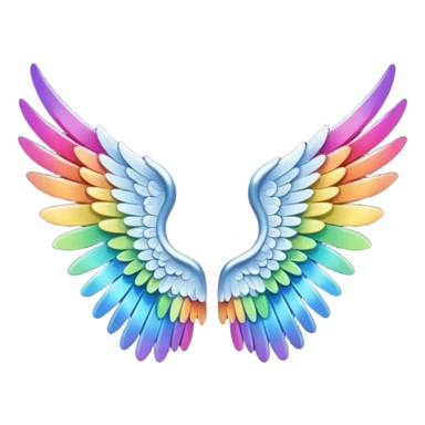 Tiny small mini left and right rainbow angel wings. sticker