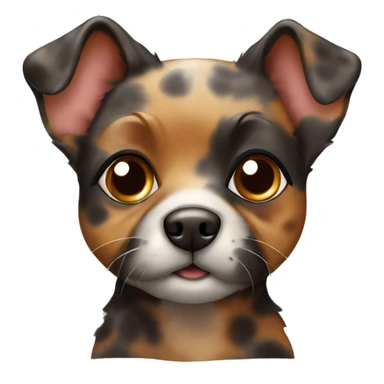 Tortoiseshell сoloured dog. Cute. Brown colour with grey dots sticker