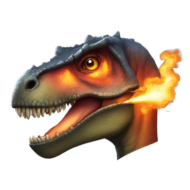 Fire-breathing tyrannosaurus face sticker