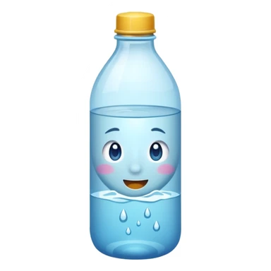 botella de agua sin una cara en el medio  sticker