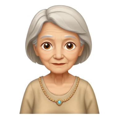In medieval fairy tales, a kind and amiable grandmother who did not wear jewelry sticker