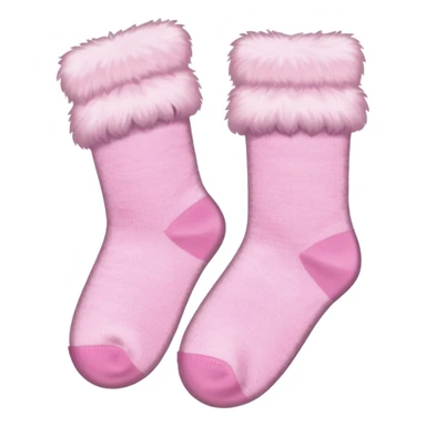 Light pink coloured pair of fluffy socks sticker