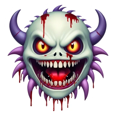 Scary exe sewerslvt monster scp with long teeth blood face glitch eyes glitch mouth  sticker