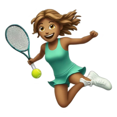 Tennis -girl-jumping sticker