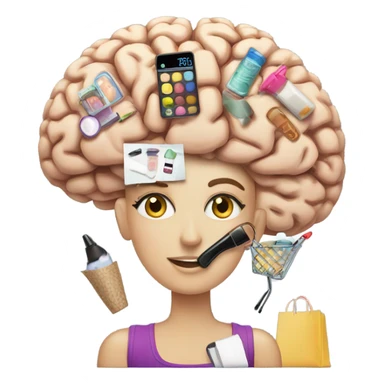 brain thinking shopping makeup footwear and clothes  sticker