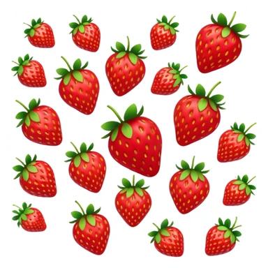 rainbow shining strawberries falling sticker