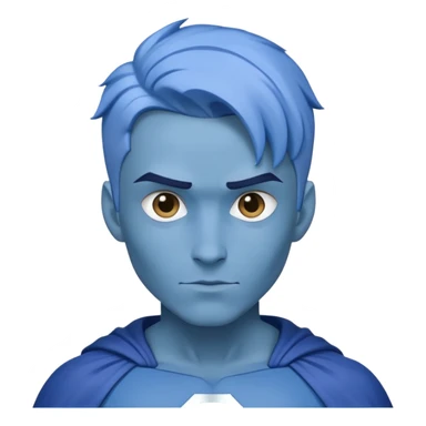 Super hero with blue clothes with no mask or cape and blue hair sticker