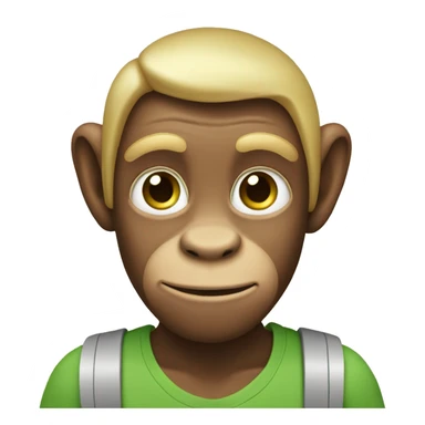 Monkey with blond hair and green eyes sticker