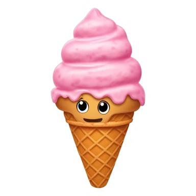 strawberry ice cream cone sticker