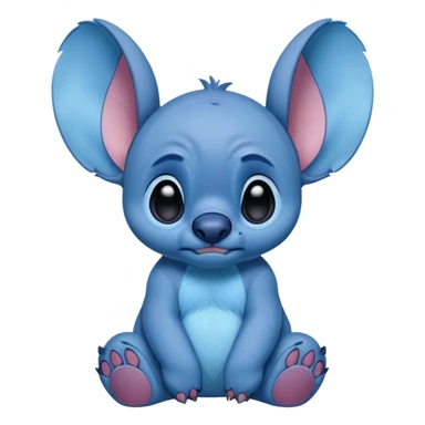 sad Disney stitch full body and cute sticker