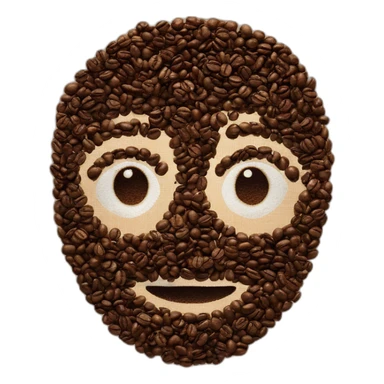 a speech buble made with coffee beans sticker