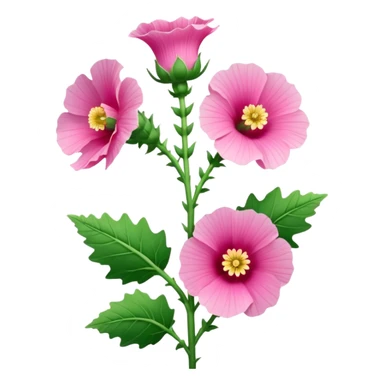 hollyhock flower sticker