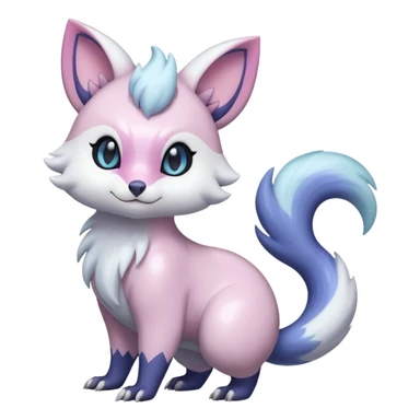 Shiny Iridescent Pale Pastel Whitish Bright Furret-Absol-Noibat-Hybrid (Full body) sticker