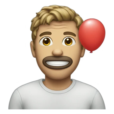 Man with gum balloon sticker