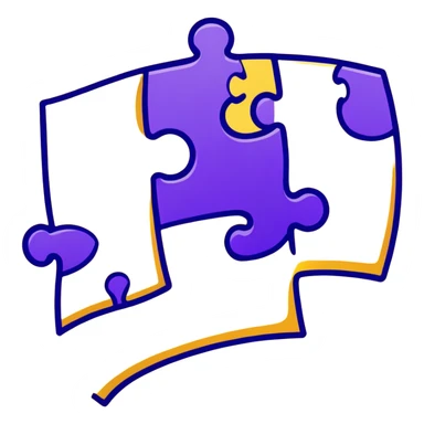 two purple puzzle pieces floating in the air sticker