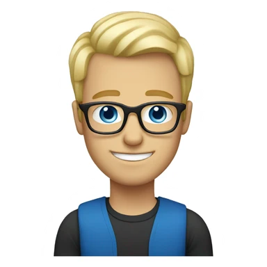 Blond White guy with blue eyes and glasses sticker