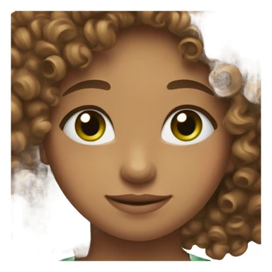 Brown curly hair, green eyes, rosy cheeks sticker