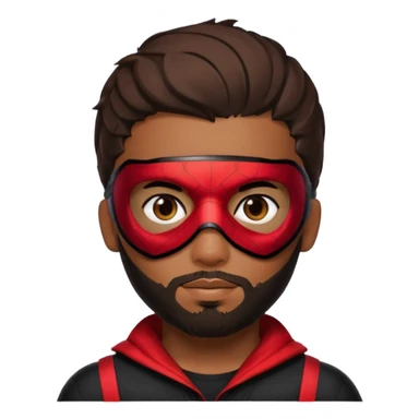 Miles Morales with beard, eye mask, low fade hair cut sticker