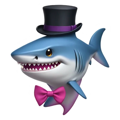 bisexual shark with tophat sticker