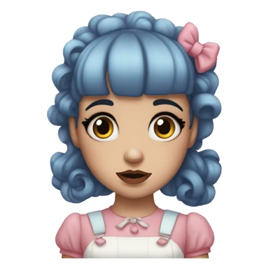 Melanie Martinez with a doubtful face sticker