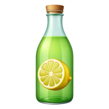Green lemon juice bottle sticker